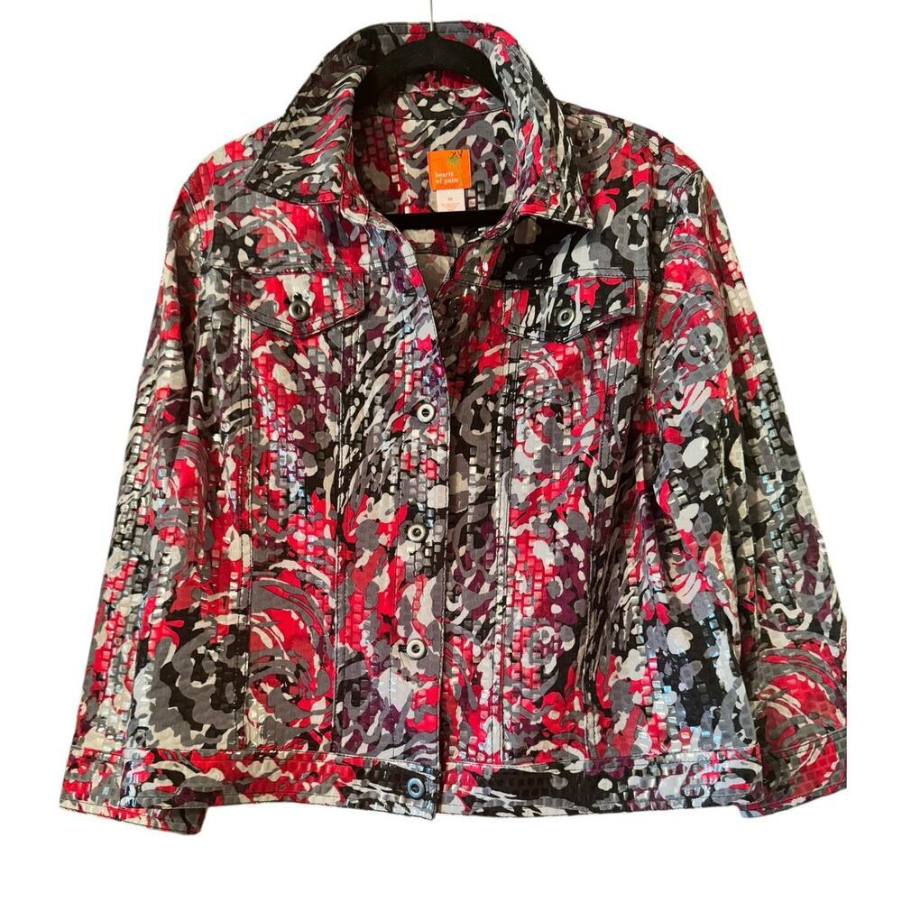 Hearts of palm sequin overlay boxy jacket 18 art to wear unique statement